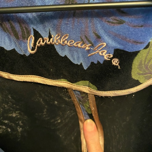 Caribbean Joe Large Floral Print Velvet Blazer Jacket 16 - Picture 10 of 11